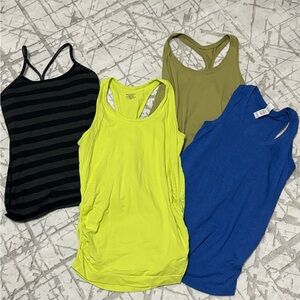 Women's Black, Lime, Olive, and Blue Tank Tops. Small. Athleta Lululemon.